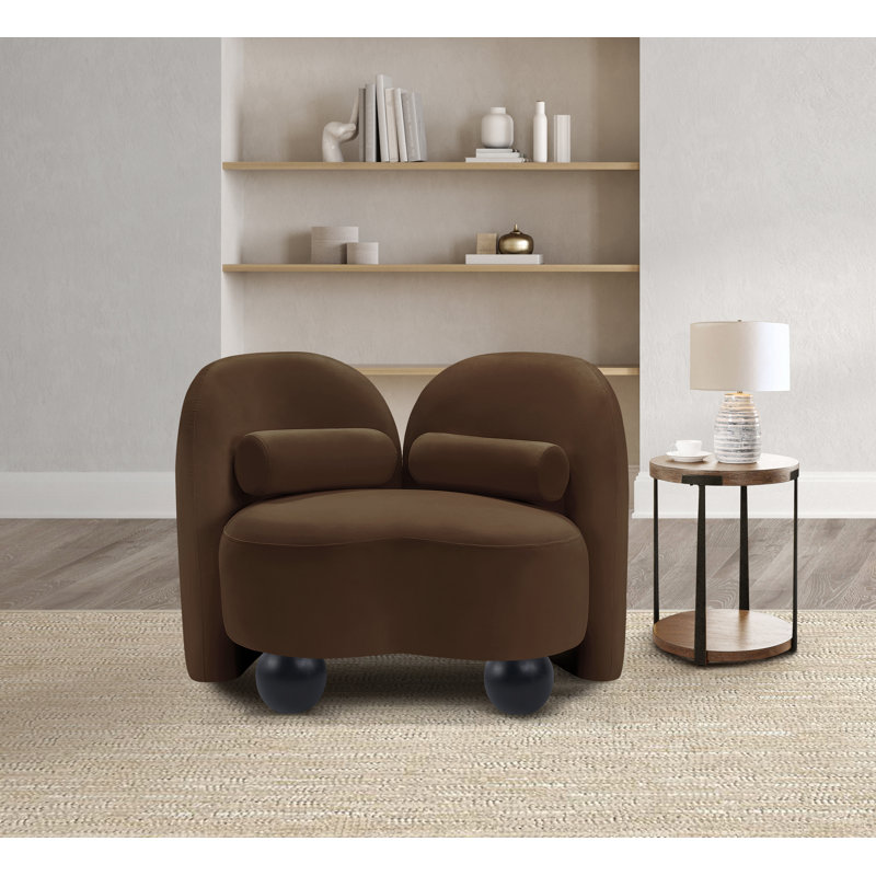 Daphne Upholstered Chair, Brown Velvet