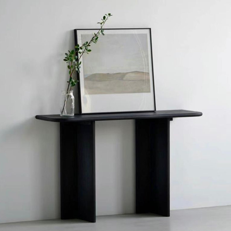 Simple modern style black console table, 29.5” H x 55.1” W x 13.8” D
