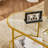 Oval Champagne Gold Iron Frame Paired with Transparent Glass Double-layer Coffee Table-364657031