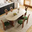 Kelford Beige + Brown Oval Sintered Stone + Solid Wood Dining Table-124440847