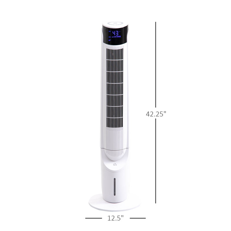 42'' Evaporative Air Cooler Tower Fan with 4 Modes, 12 Hour Timer, LED Display and Remote Control, White