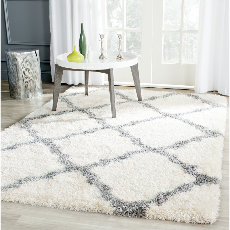 Tapis gris / ivoire Bertl, Rectangle 5 pi 3 po x 7 pi 6 po
