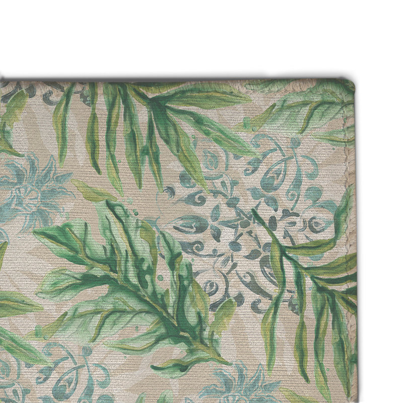 Bohemian Palms Chenille Floral Indoor Rug, Rectangle 5' x 7'