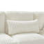Canapé d'angle en velours côtelé beige avec méridienne pour un confort optimal, canapé en forme de U, tissu doux et coussins carrés
