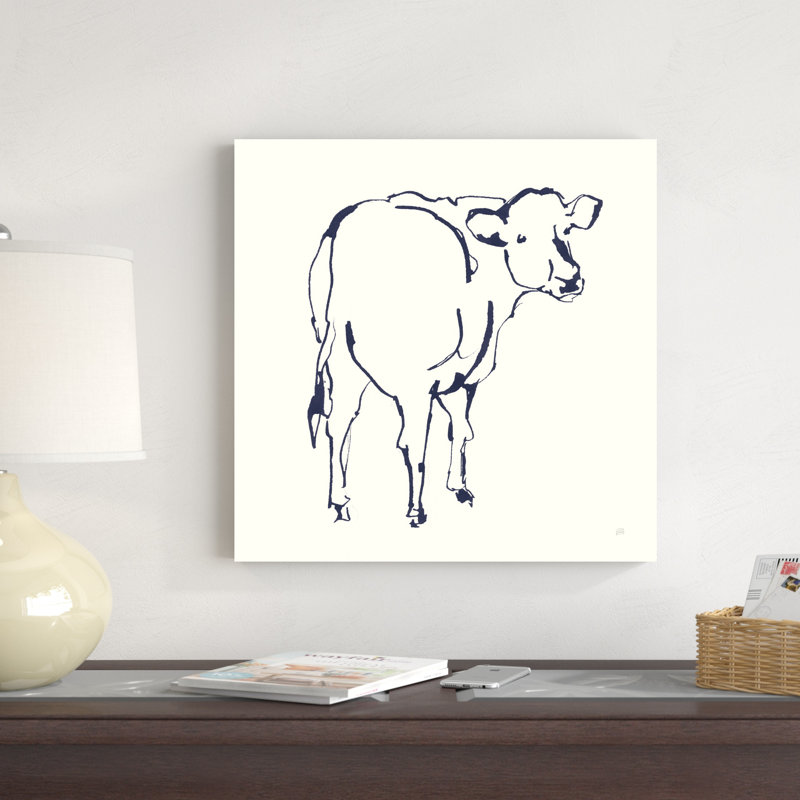 Vache Line bleu marine, H 20 po x l 20 po