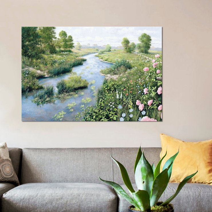 «Summer», reproduction sur toile, H 8 po x l 12 po x P 0,75 po, Toile tendue, Pas de tapis