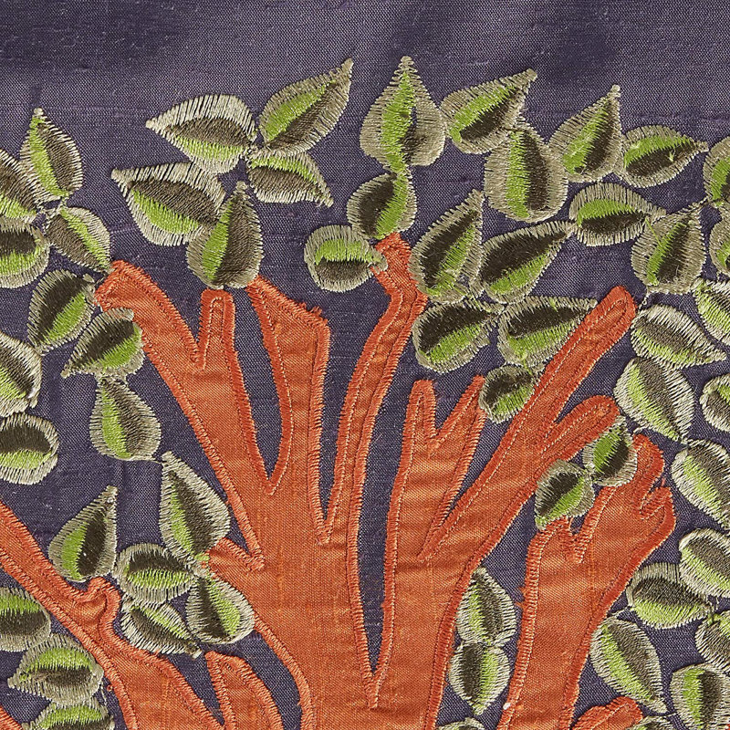 Navy Silk Embroidered Handcrafted Table Runner