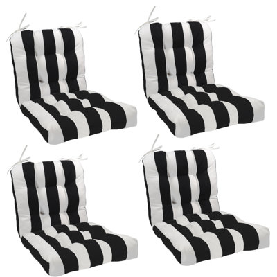 Ensemble de 8 coussins de chaise d'extérieur, 48 x 48 x 10 cm, imperméables et résistants à la décoloration, avec attaches pour chaises de jardin et de salle à manger.