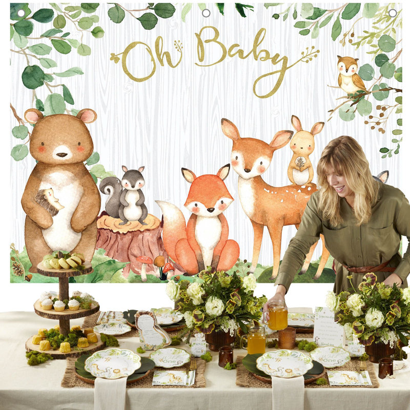 Toile de fond Woodland Baby Shower