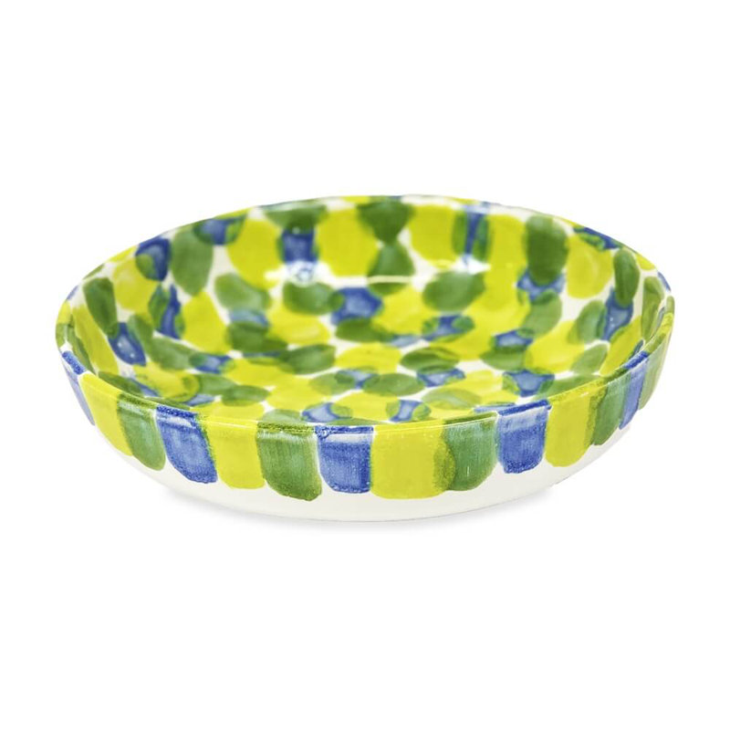 Verano Spanish Ceramics Ceramic Salad Bowl, Green