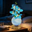 Lampe de table fleur d'orchidée sans cordon à intensité variable, 3 lumières de température artificielles USB rechargeables avec vase, lumière de paysage à DEL à intensité variable pour le bureau personnel