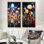 «Galaxy Night Botanical Plants», ensemble de 2 reproductions d'art sur toile