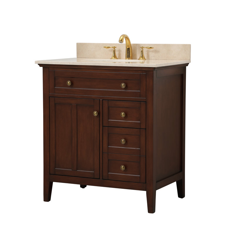 Waut 32'' Single Bathroom Vanity with Marble Top
