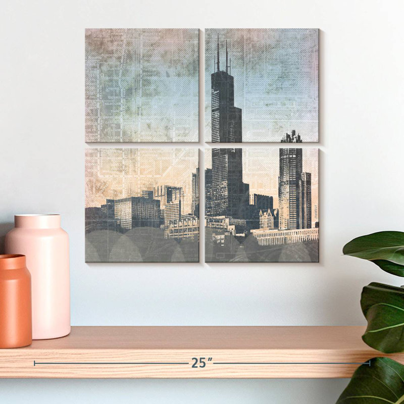 Lilie Chicago Skyline I, H 18 po x l 18 po