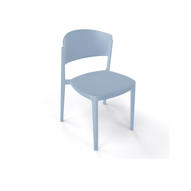 Chaise d'appoint empilable Sevan, Bleu pâle