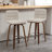 Swivel Upholstered Counter & Bar Stool With Solid Wood Frame and L-Shaped PU Leather Back-588686645-546646266