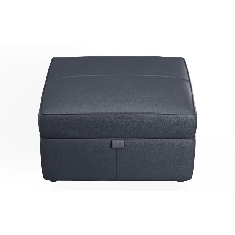Marylin Wide Rectangle Footstool Ottoman with Storage, Navy
