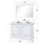 Meuble-lavabo double l 48 po x P 22 po, plateau en marbre de culture, ensemble de robinet et miroir de 46 po-1423857557