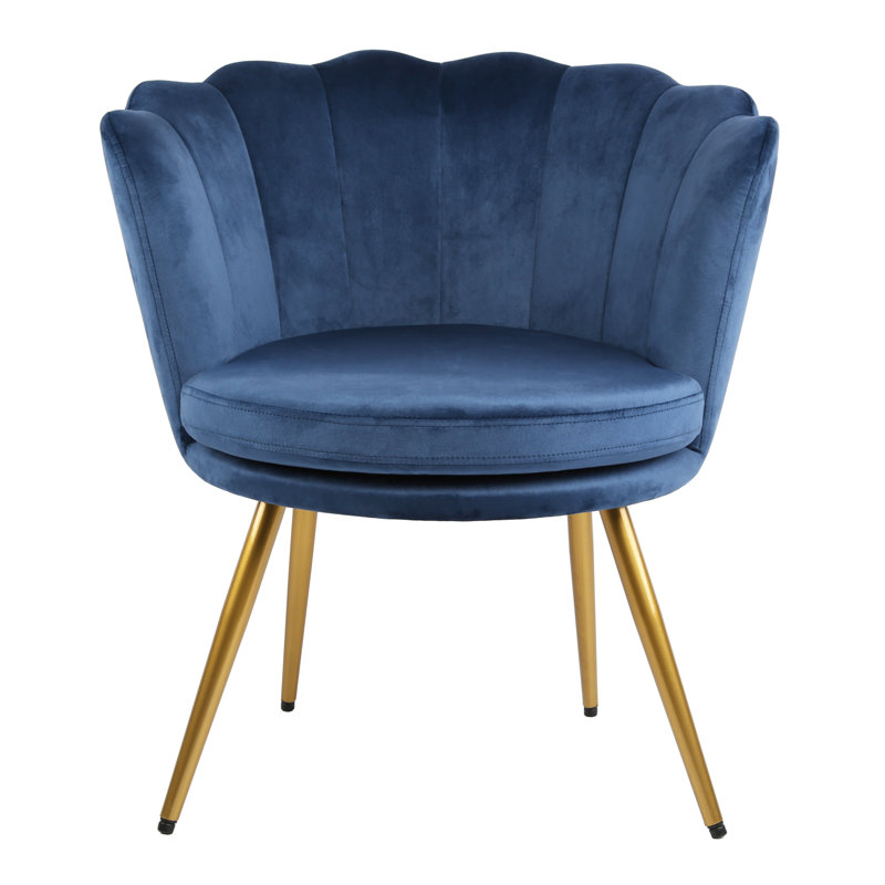 Octavius Velvet Barrel Chair, Navy