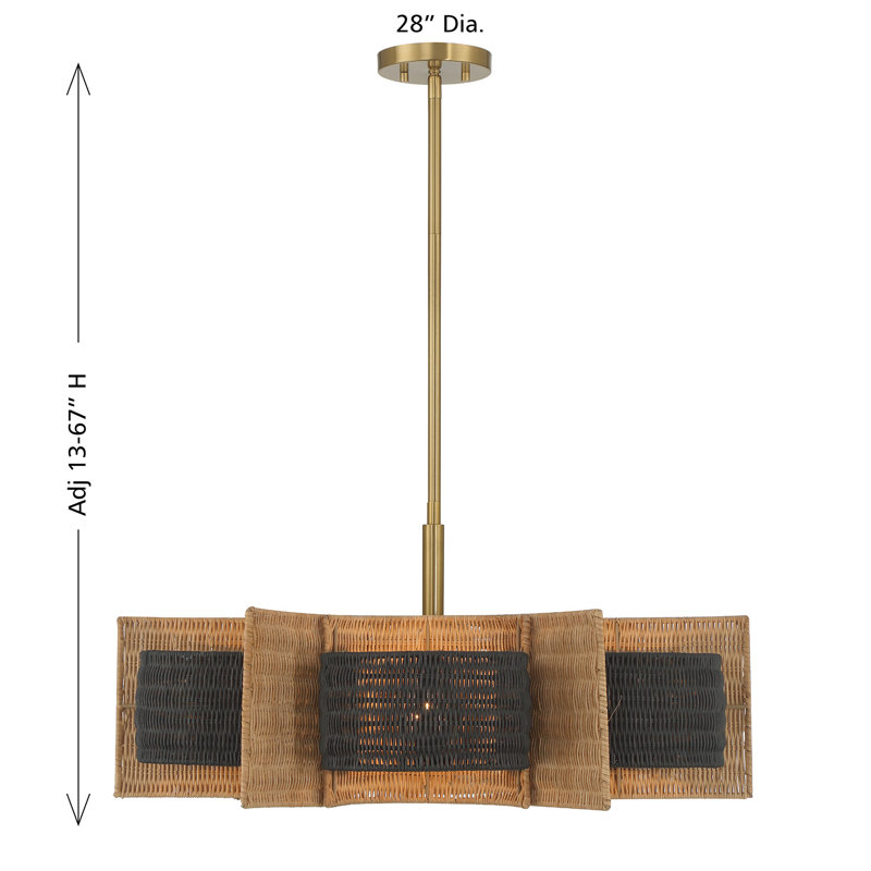 Espacio 6-Light Chandelier in Warm Brass by Breegan Jane