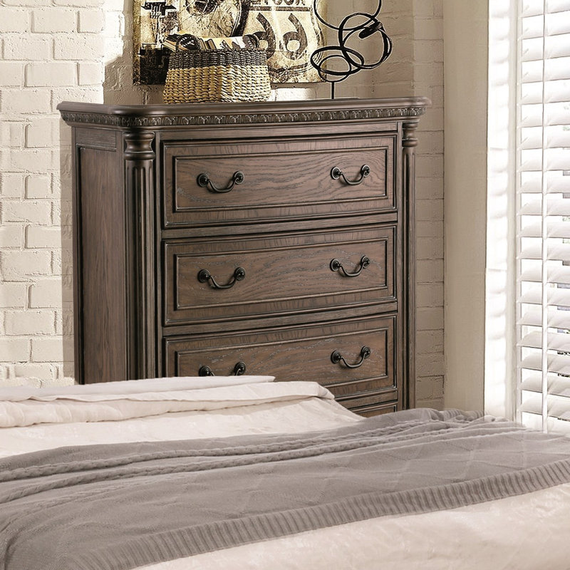 Commode 5 tiroirs Jadaya, Ton naturel rustique
