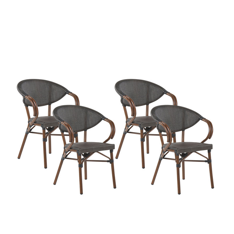 Genie Stacking Patio Dining Armchair with Cushion, Grey