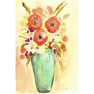 Flower Vase III by Julia Minasian - Wrapped Canvas Painting