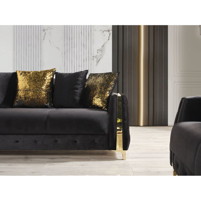 Ensemble de salon moderne 2 pièces noir