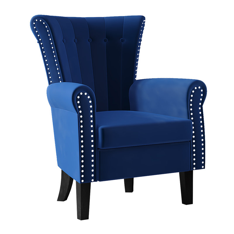 Elsien Velvet Armchair, Blue Velvet