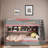 Full Over Full Bunk Bed With Twin Size Trundle And Staircase, Shelves, Led-1265166770
