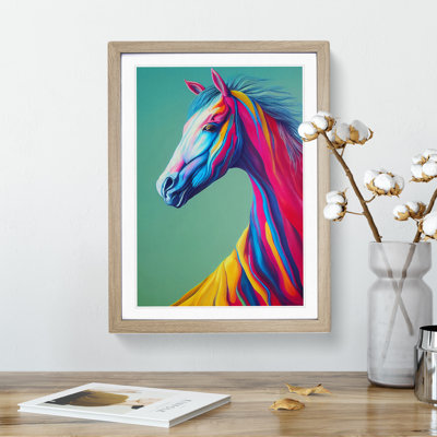 Horse in Colour No.2 Abstract 1 Piece Single Picture Frame Wall Art