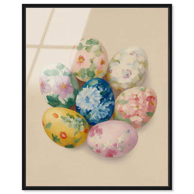 "Garden Ovals", reproduction d'art encadrée par Art Remedy, cadre noir, 20 x 24