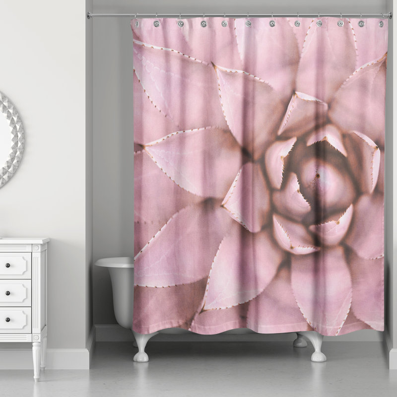 Rideau de douche simple Floral, Rose