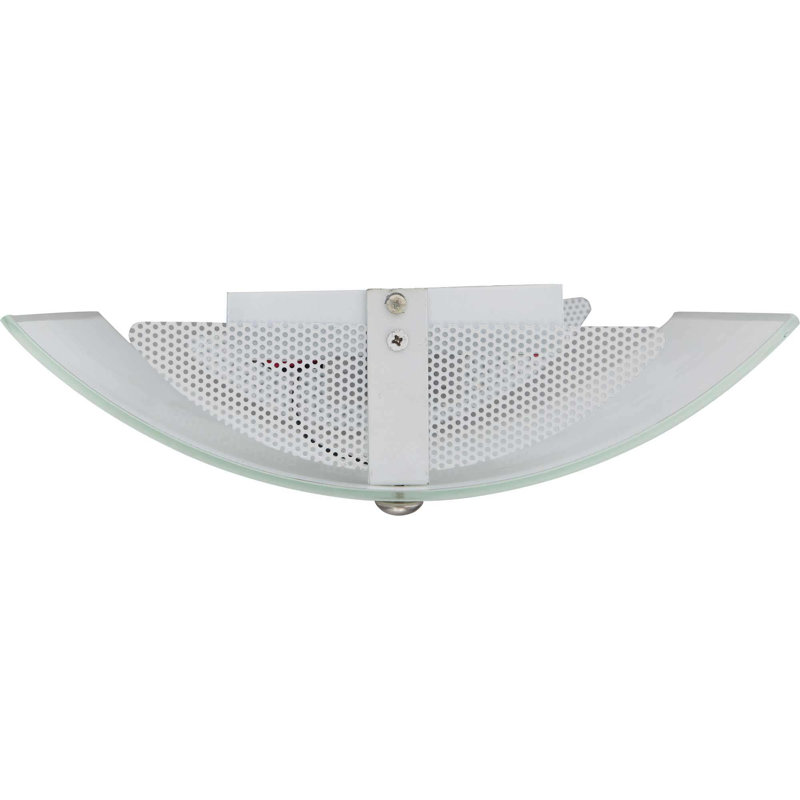 Applique murale 1 lumière DEL d'intérieur en nickel brossé avec abat-jour en verre blanc et motif de vitre