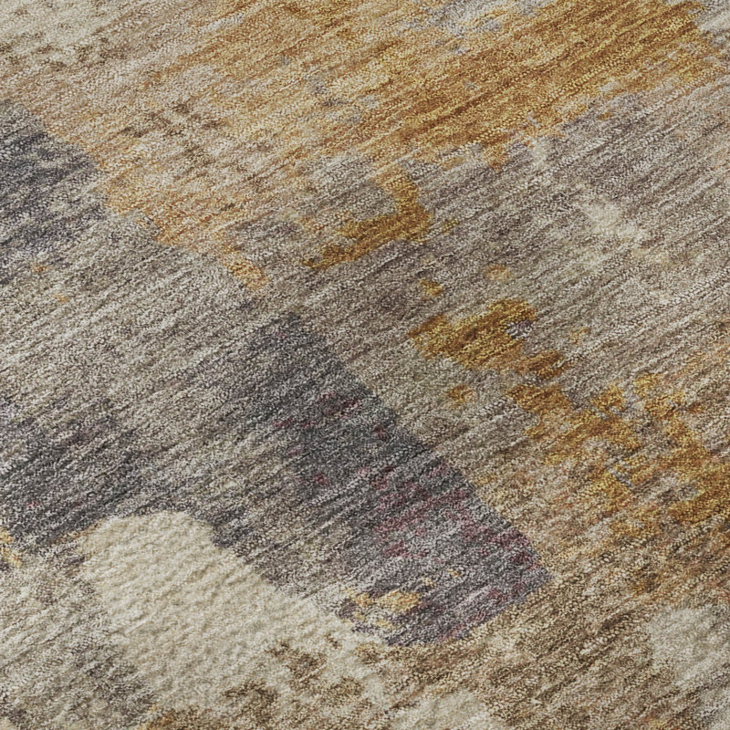 Premium Machine Washable Mayfield AMF2147 abstract Rug, Rust, Rectangle 1'8" x 2'6"
