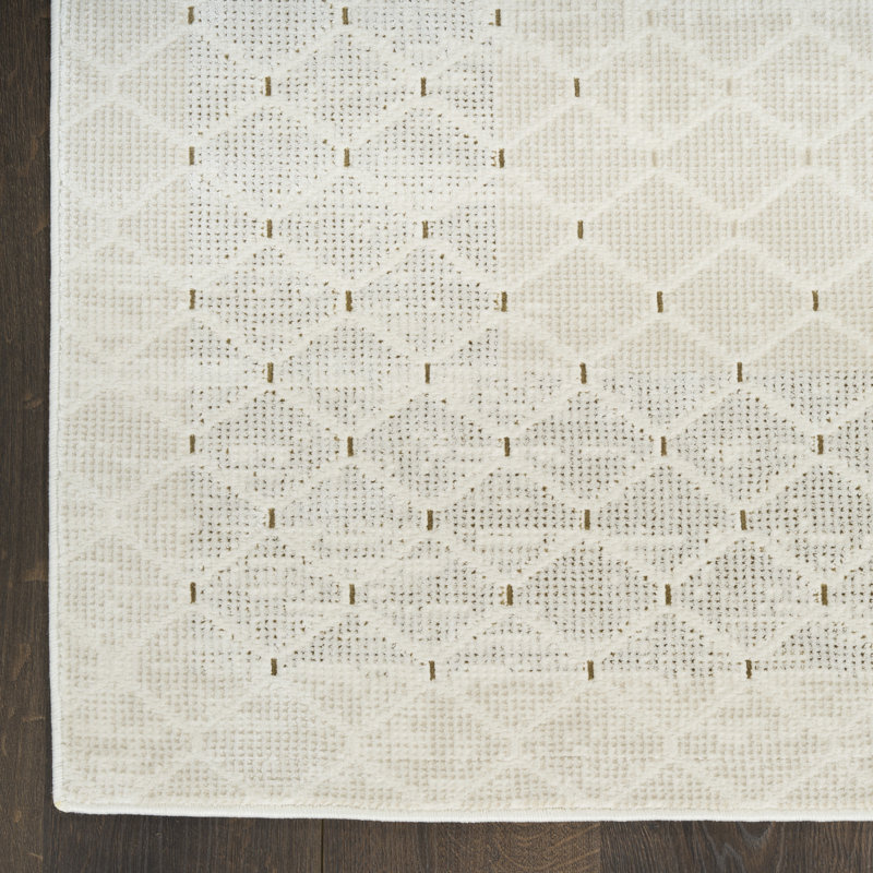 Tapis d'intérieur moderne DKNY Grand Street Ivory, Rectangle 3 pi 11 po x 5 pi 11 po