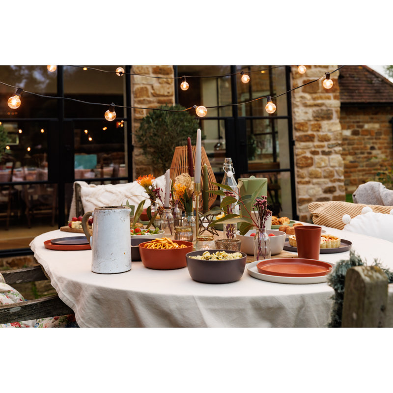 Mikasa Summer Recycled Plastic 25cm Lipped Dinner Plates