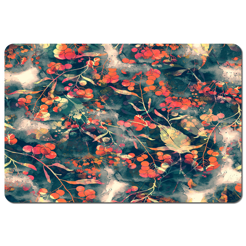 Wieze Polyester-Coated Hardboard Floral Rectangle Placemat