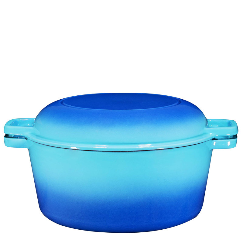 Generic 5 Quarts Non-Stick Cast Iron Round Dutch Oven, Caribbean
