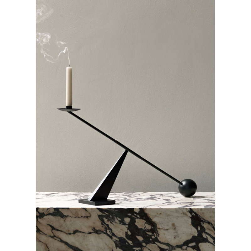 Interconnect Candlestick, Black, 10.04" H x 16.73" W x 3.54" D