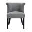 Chaise d'appoint Vasu, dossier passepoilé, polyester gris anthracite, brun
