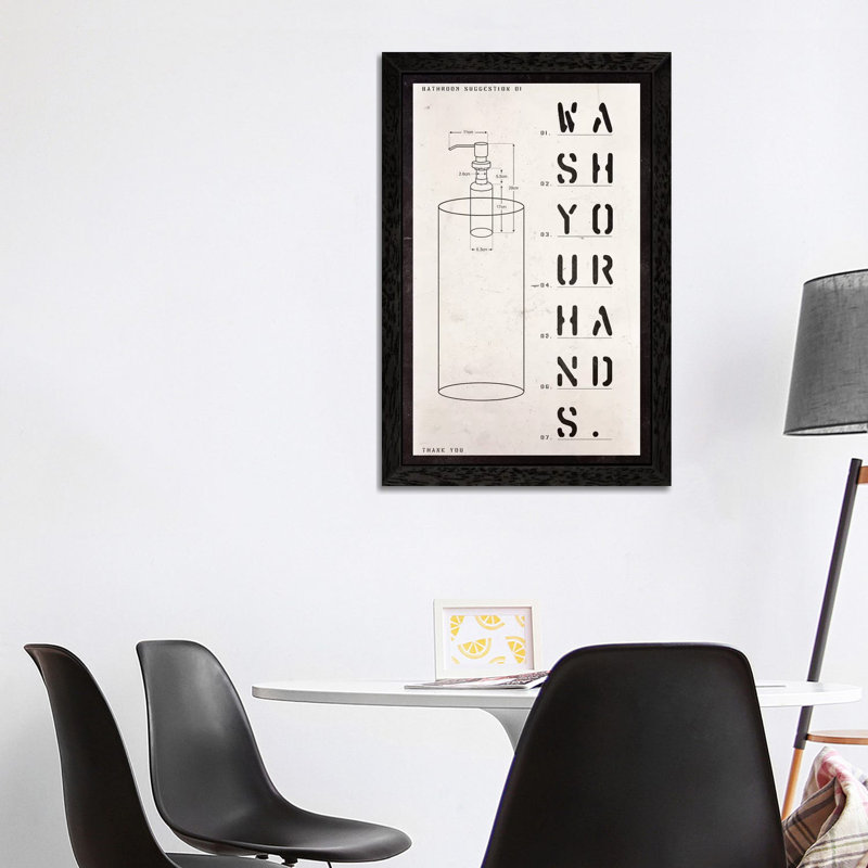 Soap Dispenser Patent Print - Print, 101.6 cm H x 66.04 cm W, Black Framed