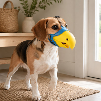 Adjustable TPR Dog Muzzle with Ventilated Beak Design and Secure Straps