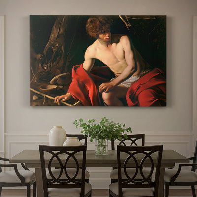 Saint Jean-Baptiste dans le désert (version Nelson-Atkins) - Toile tendue Caravaggio-Gallery - c. 1604-1605