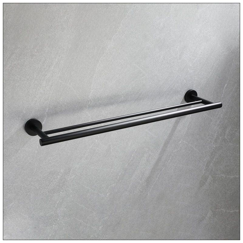 Matte Black Metal Bathroom Hardware Accessories Set, 5 Pieces