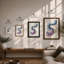 Flowing Ribbon Minimalist - Framed Print-590845192-590845194