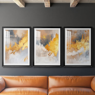 ABSTRACT Series CDxxxi - Impression encadrée sur mesure de qualité supérieure - 3 pièces