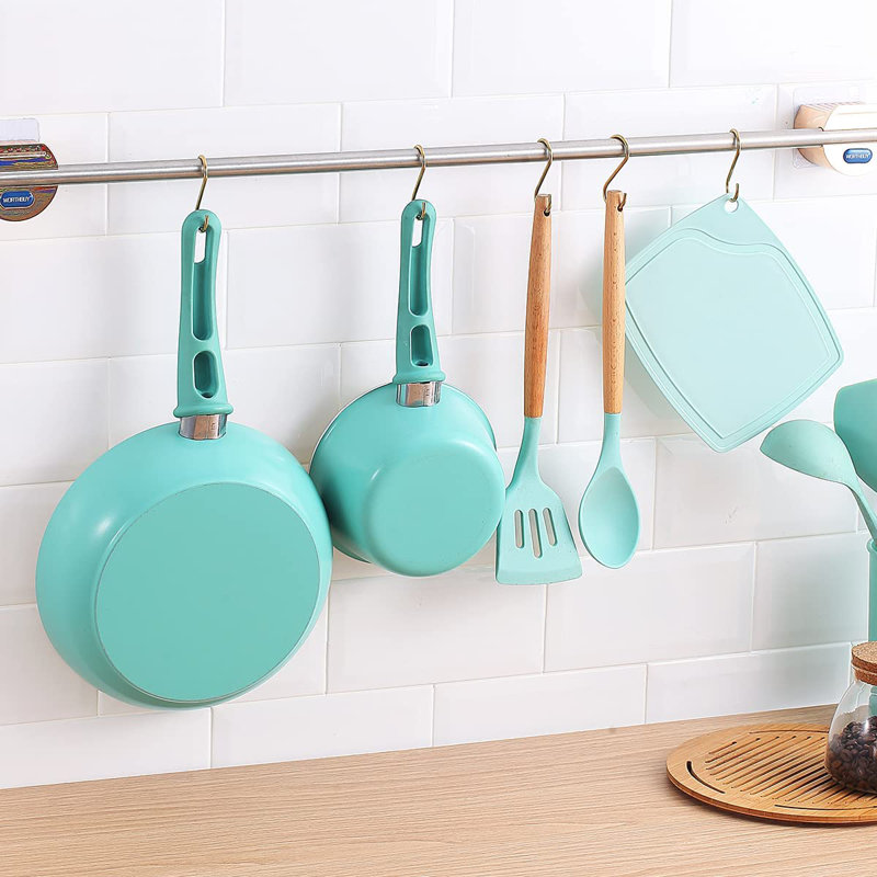 Delino Steel Straight Hanging Pot Rack, Gold