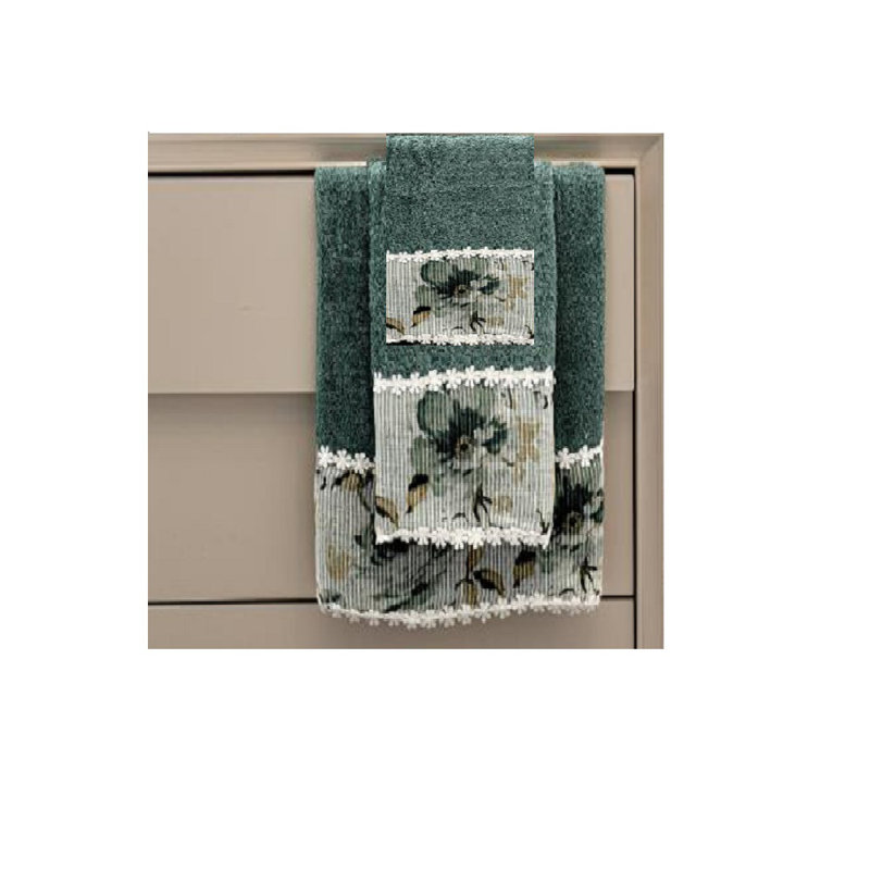 Ensemble de serviettes 3 pièces 100% coton, Sauge