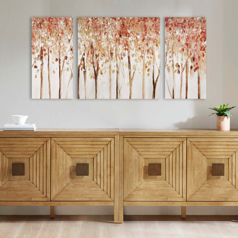 Ensemble d'art mural en toile texturée 3 pièces Triptych